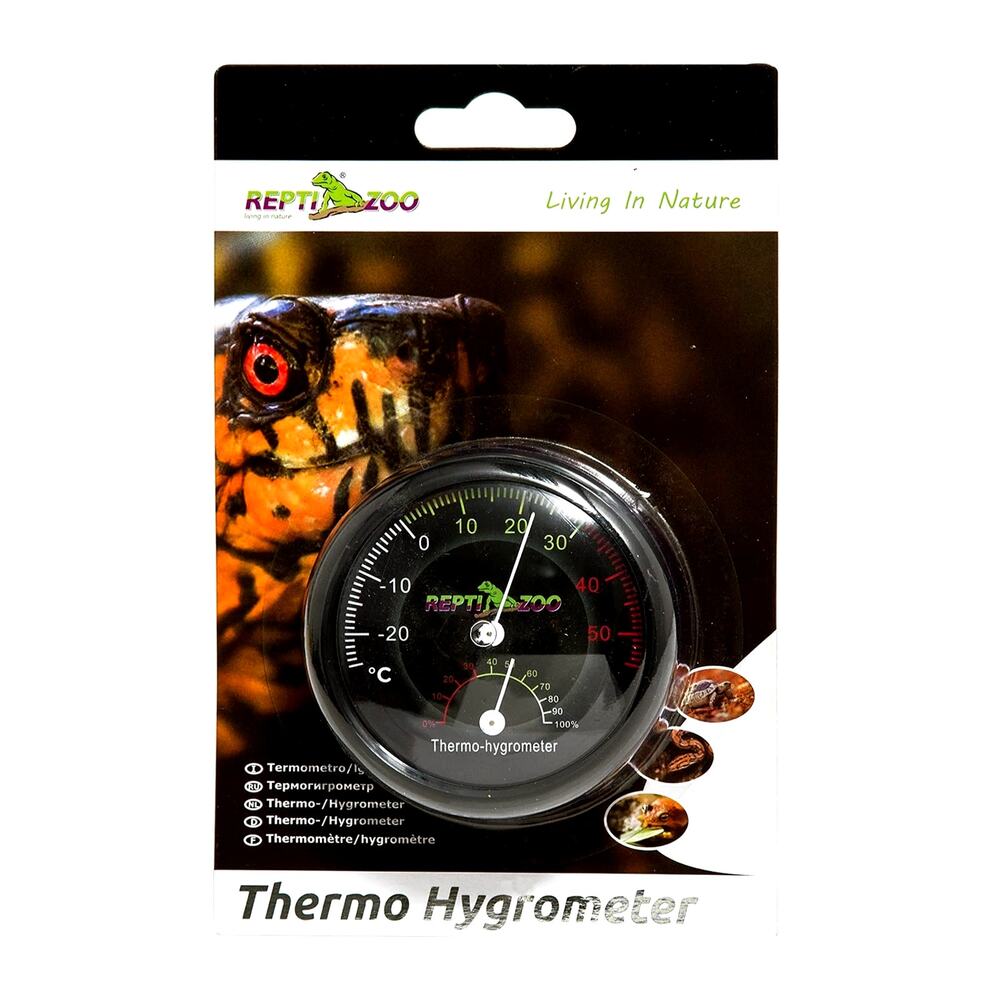 REPTI ZOO Reptile Terrarium Thermometer Hygrometer Dual Gauges Pet Rearing Box